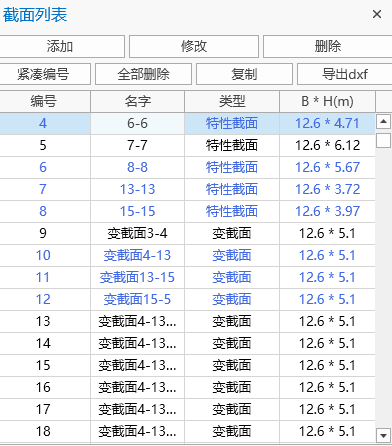 截面总表 截面总表 